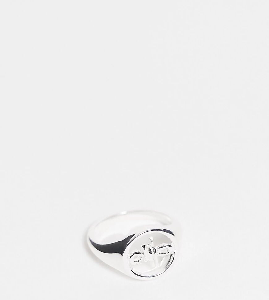 ASOS DESIGN sterling silver ring with barbed wire design  Silver