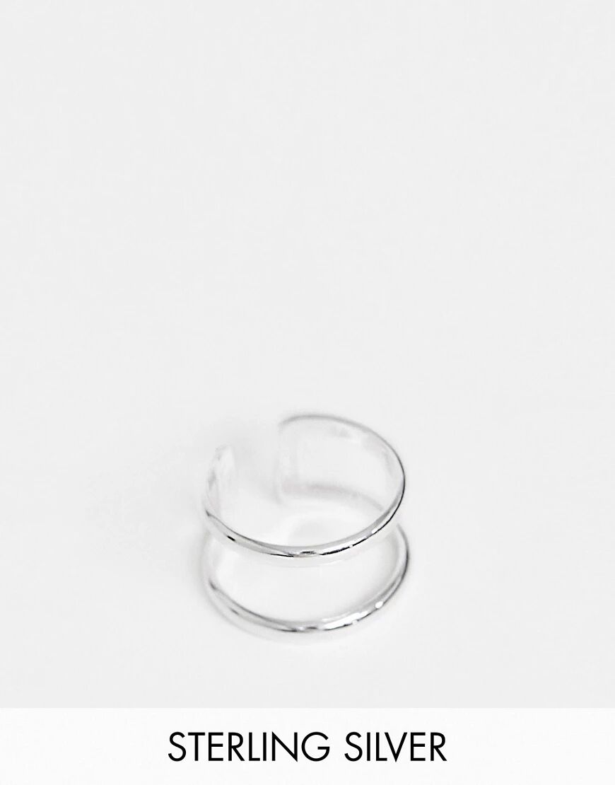 ASOS DESIGN sterling silver ring with double band design in silver  Silver