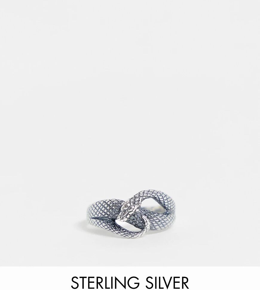 ASOS DESIGN sterling silver ring with wrap around snake design in silver  Silver