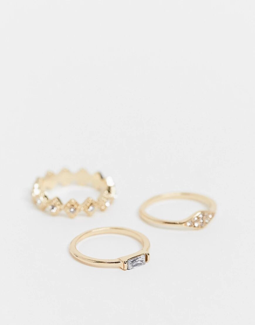 Bloom and Bay Bloom & Bay 3 pack ring set-Gold  Gold