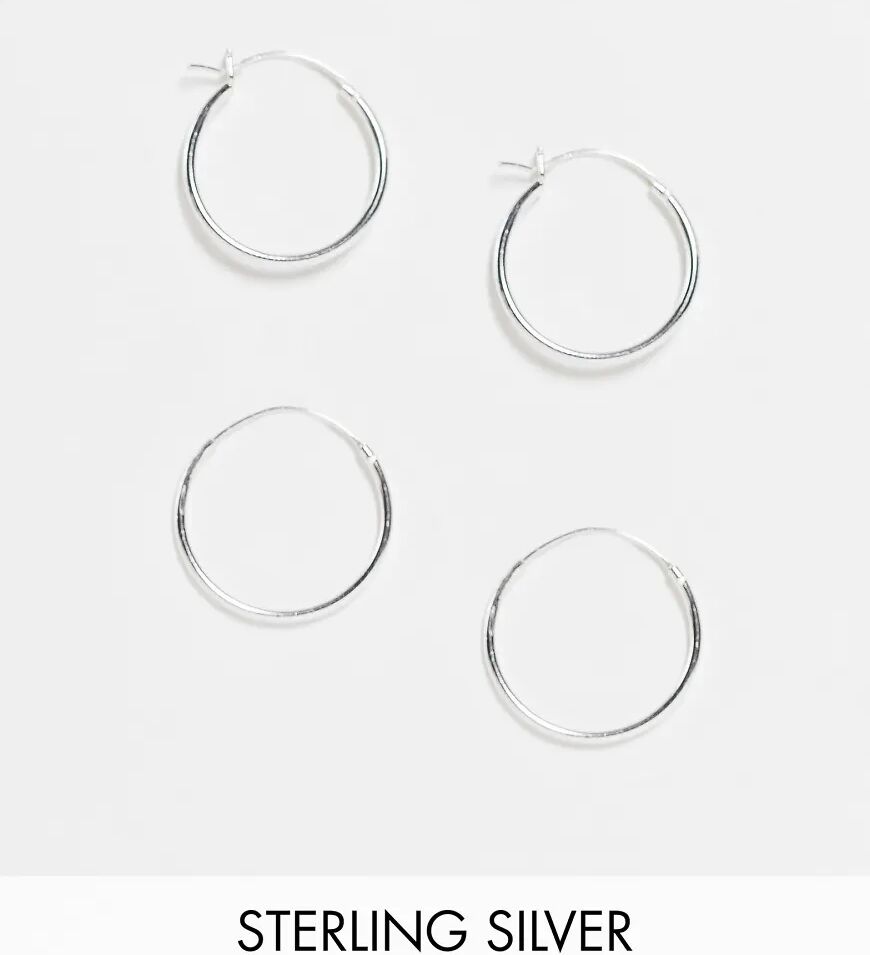 Bloom and Bay Bloom & Bay sterling silver 2 pack large hoop earrings  Silver