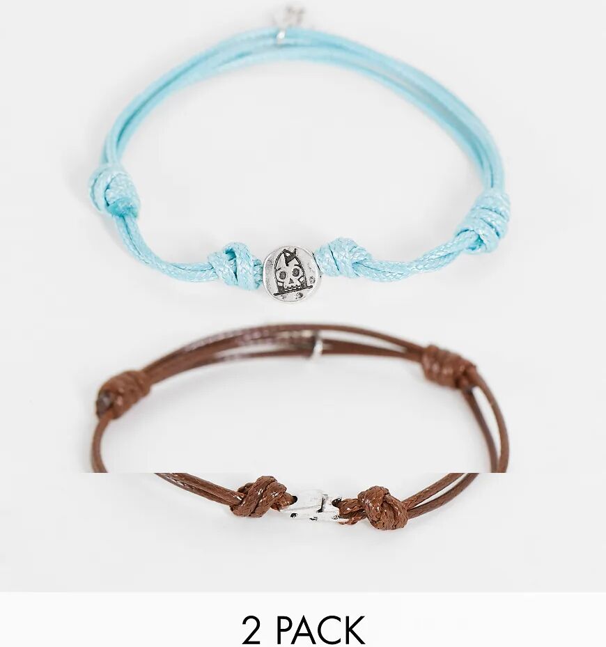 Classics 77 2 pack cord adjustable bracelets in blue  Blue