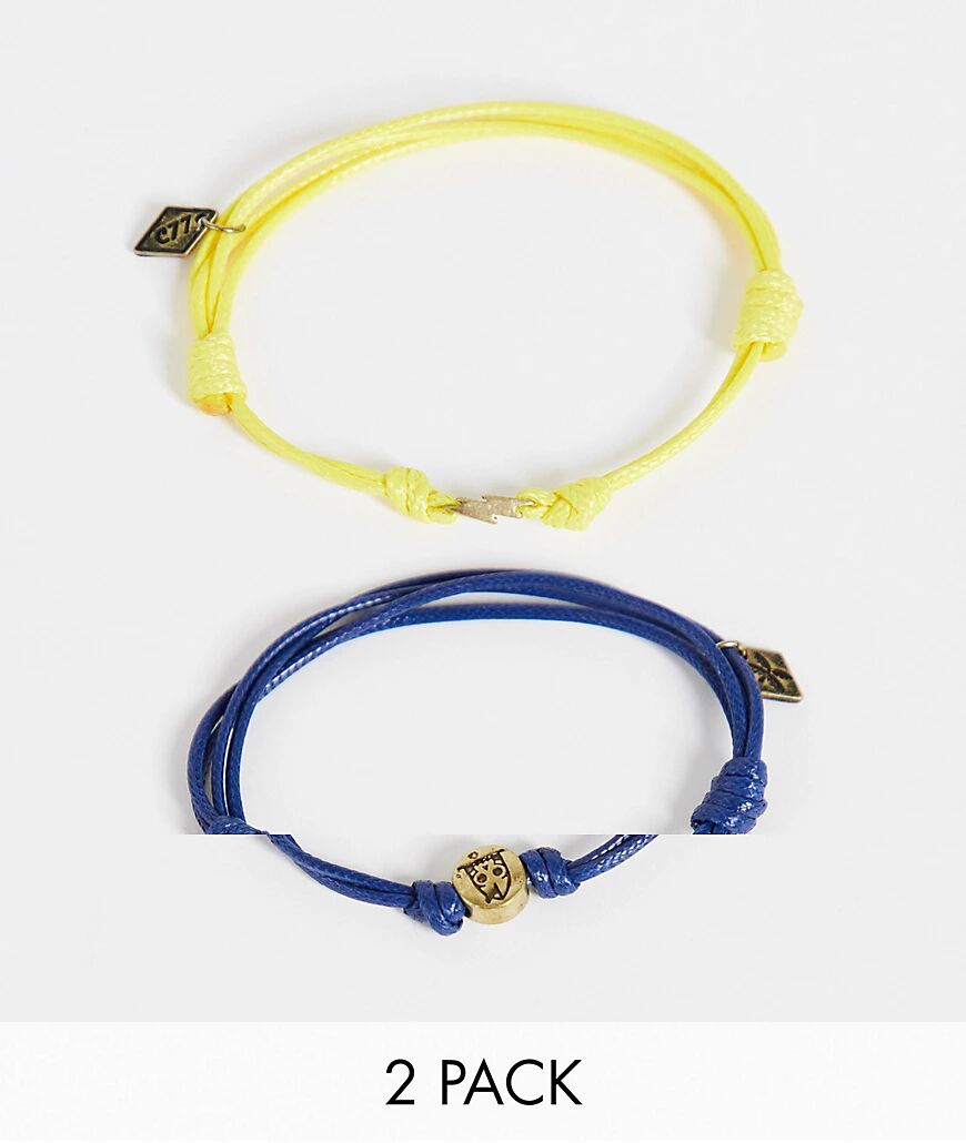 Classics 77 2 pack cord adjustable bracelets in yellow  Yellow