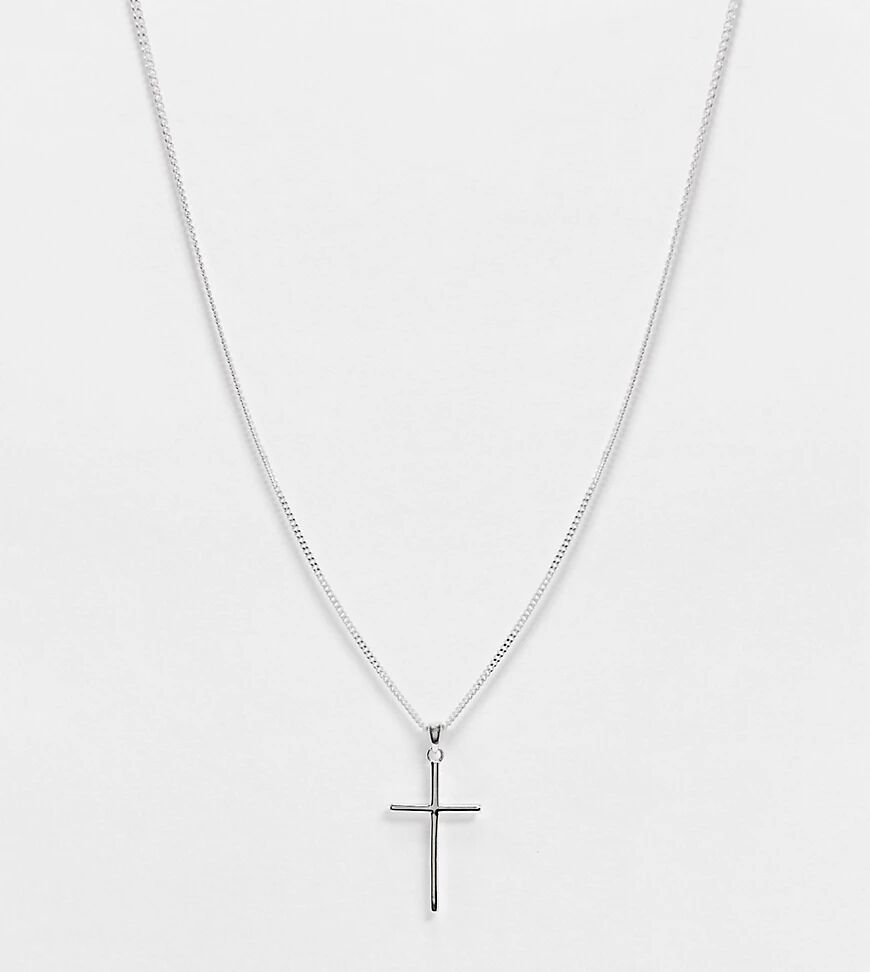 DesignB London DesignB Exclusive sterling silver neckchain with cross pendant  Silver