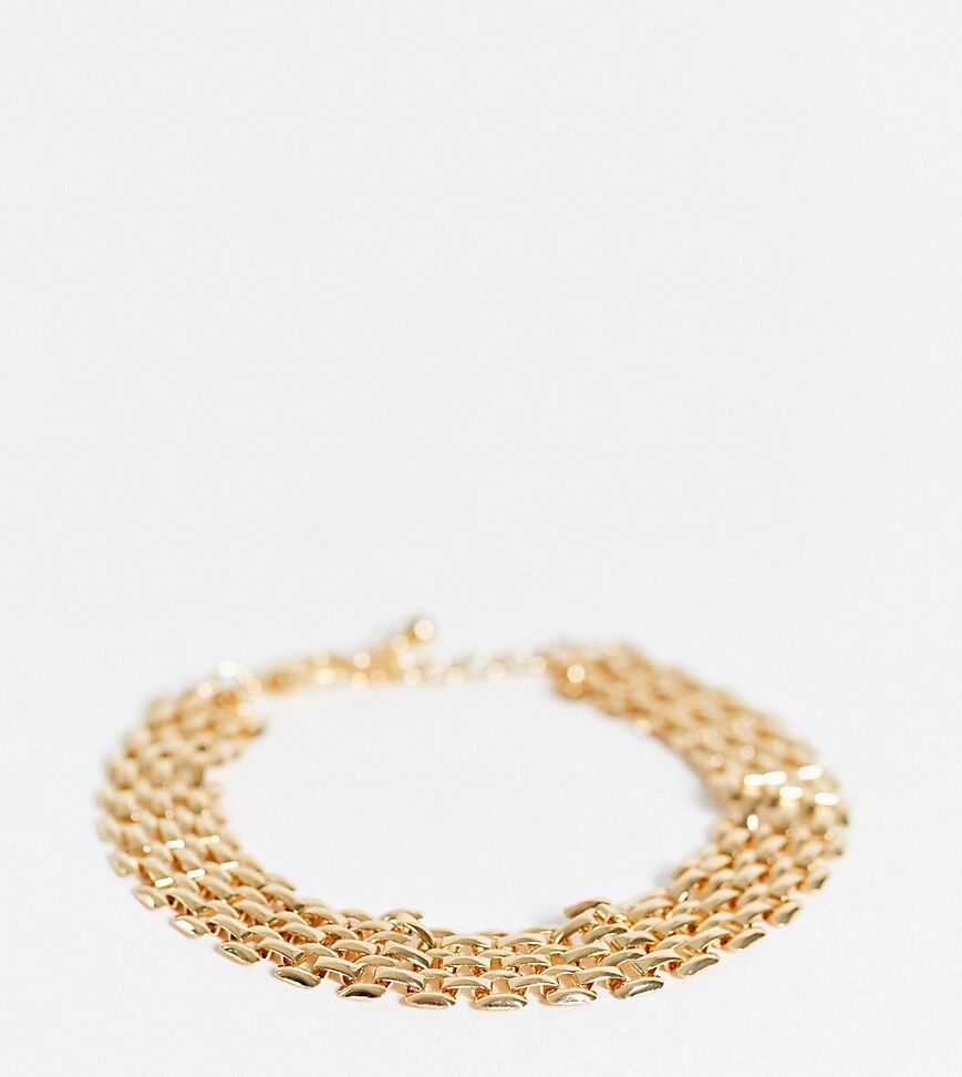 DesignB London Curve chunky link bracelet in gold  Gold