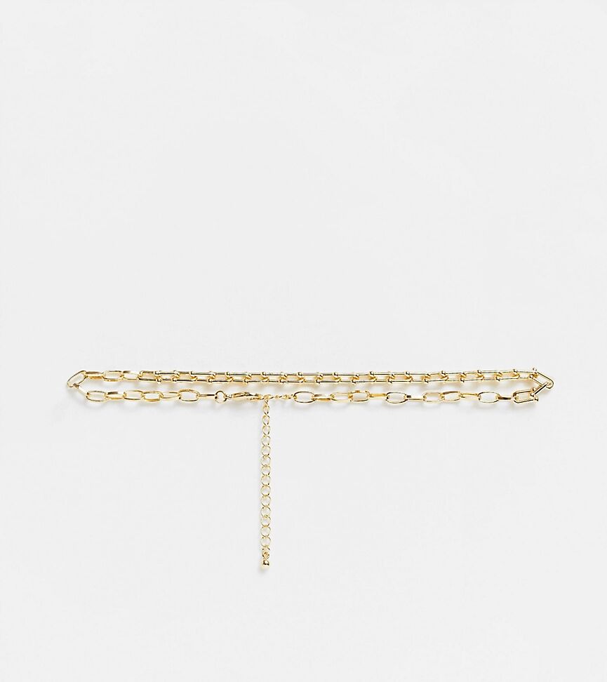 DesignB London Curve Exclusive choker chain necklace in gold  Gold