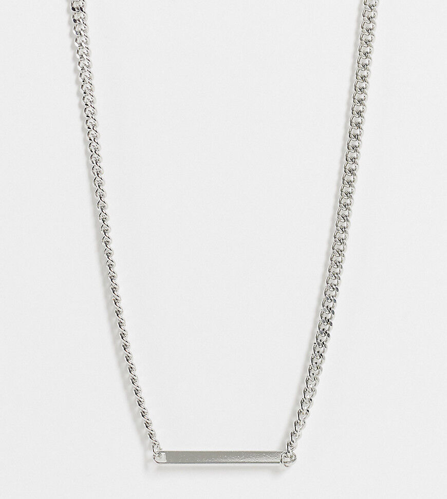 DesignB London Curve Exclusive necklace with flat pendant in silver  Silver