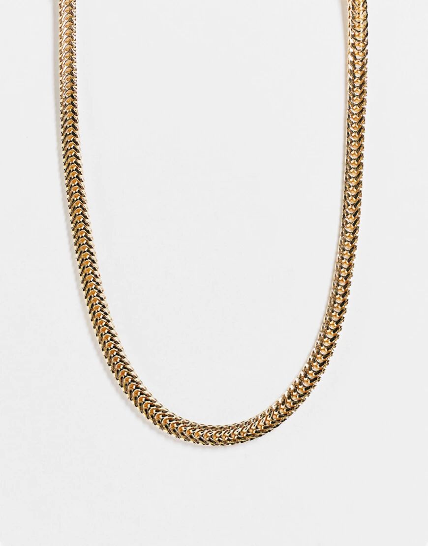 DesignB London flat chunky chain necklace in gold  Gold