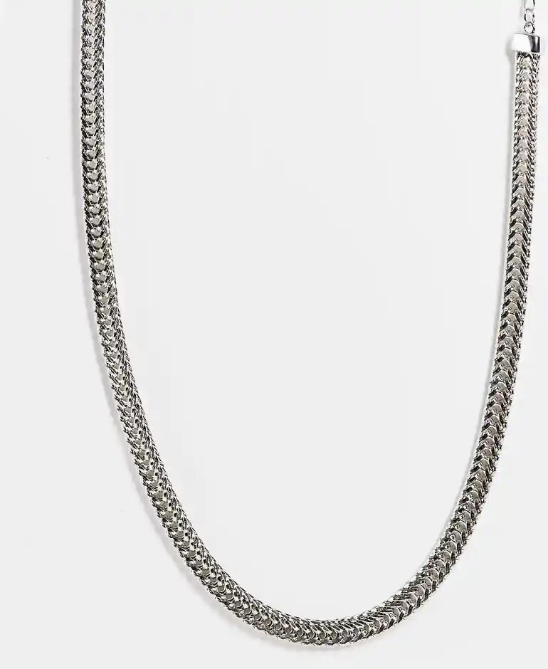 DesignB London flat chunky chain necklace in silver  Silver