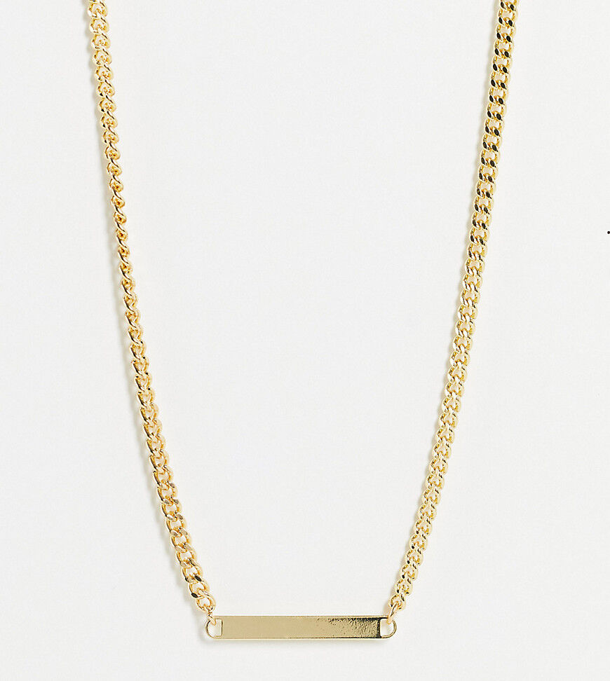 DesignB London necklace with flat pendant in gold  Gold