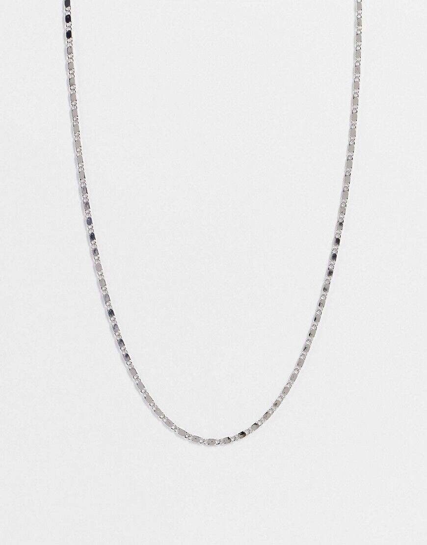 DesignB London DesignB rhodium chain necklace in silver  Silver
