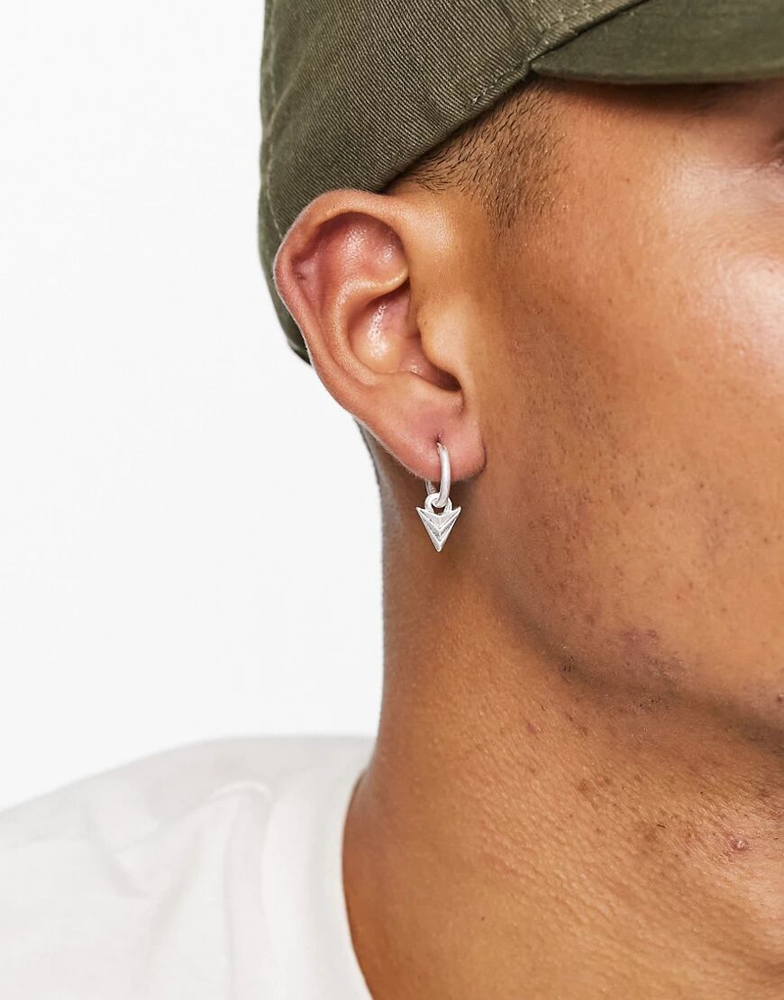 Icon Brand arrow drop hoop earrings in silver  Silver