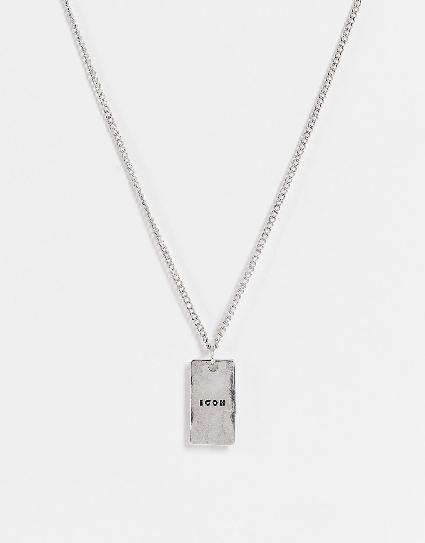 Icon Brand tag pendant in silver  Silver
