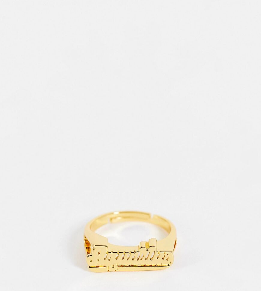 Image Gang Curve adjustable Aquarius horoscope ring in gold plate  Gold
