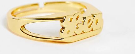 Image Gang Curve adjustable Leo horoscope ring in gold plate  Gold