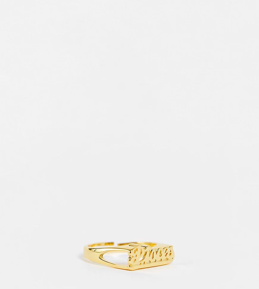 Image Gang Curve adjustable Pisces horoscope ring in gold plate  Gold