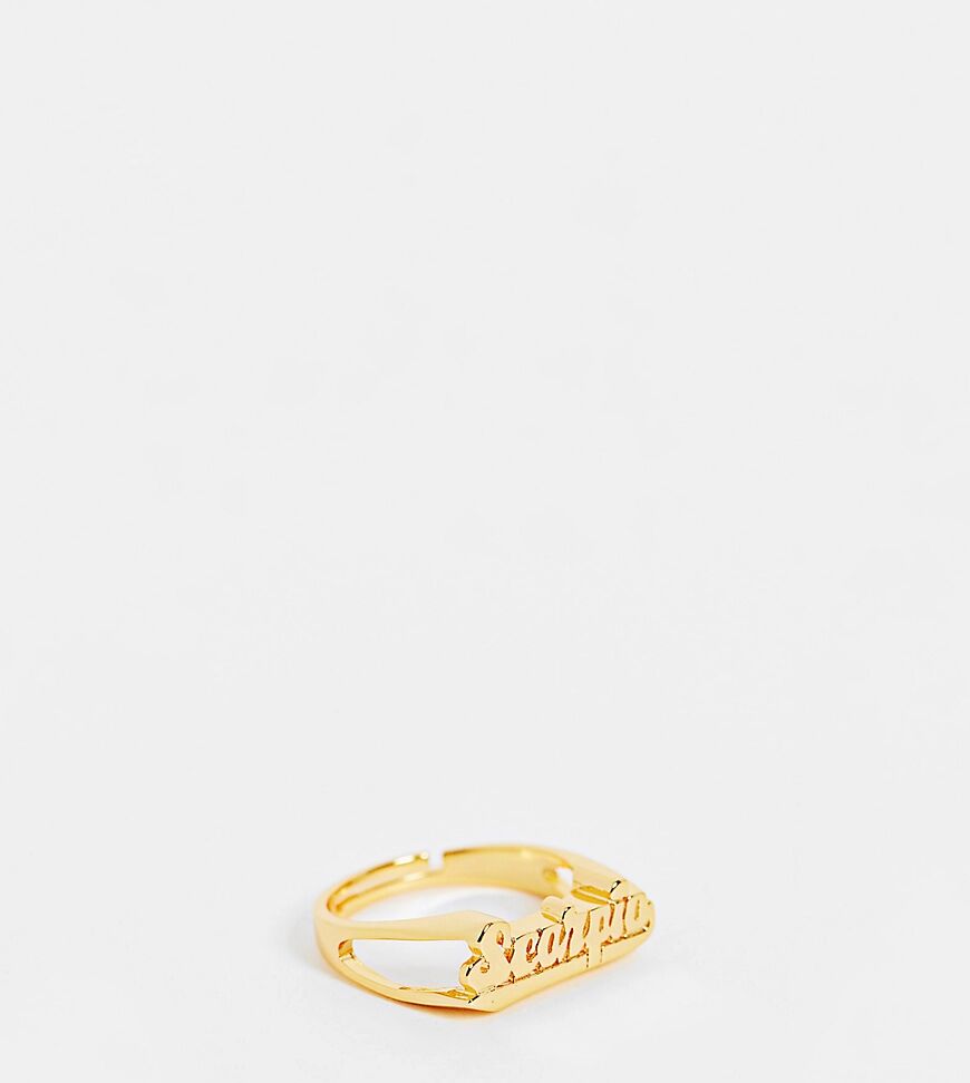 Image Gang Curve adjustable Scorpio horoscope ring in gold plate  Gold