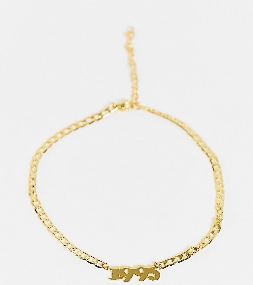 Image Gang Curve date anklet in gold plate 95  Gold