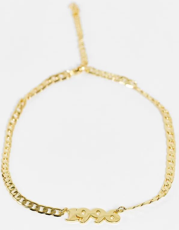 Image Gang Curve date anklet in gold plate 96  Gold