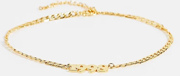 Image Gang Curve date anklet in gold plate 98  Gold