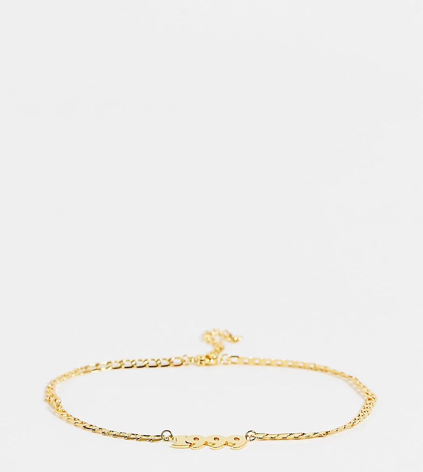 Image Gang Curve date anklet in gold plate 99  Gold