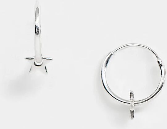 Kingsley Ryan 12mm mini star hoop earrings in sterling silver  Silver