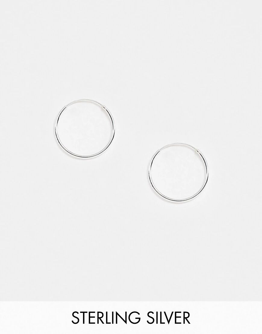 Kingsley Ryan 20mm fine hoop earrings in sterling silver  Silver