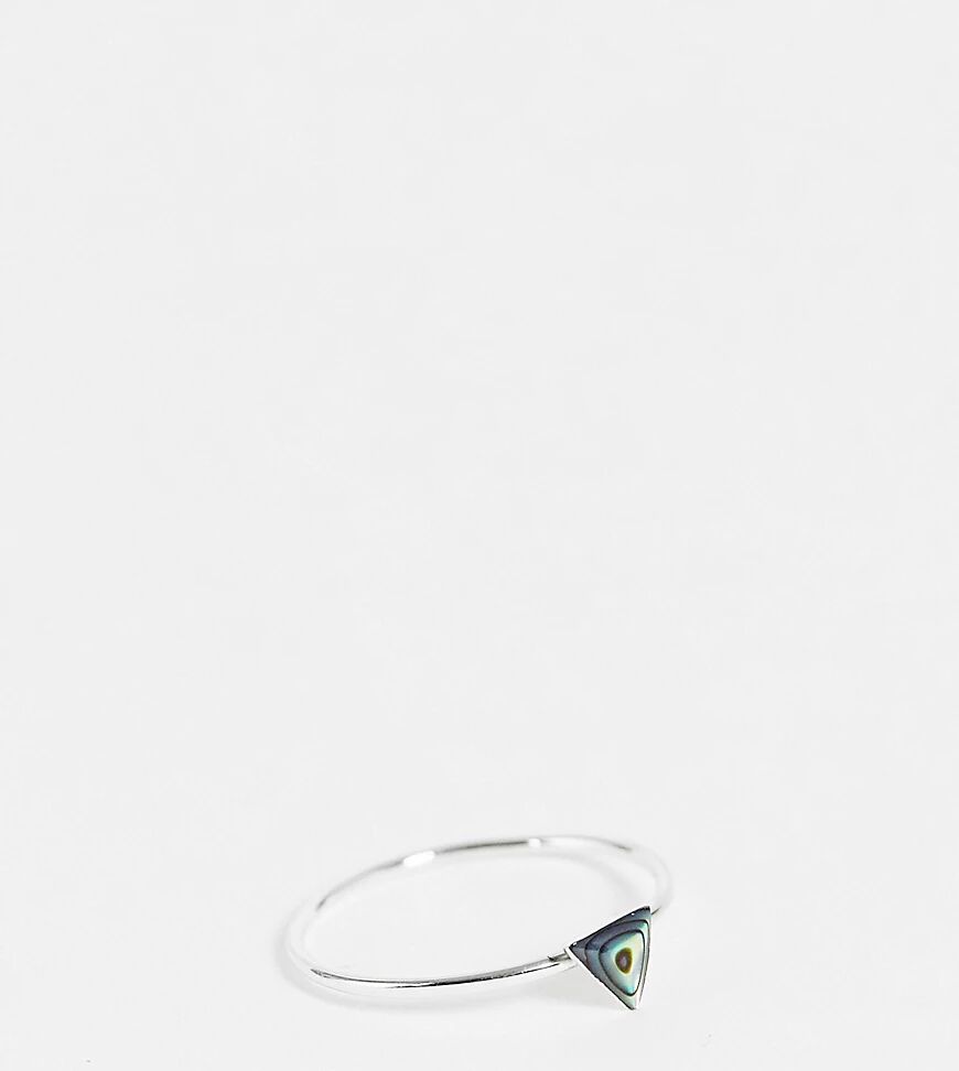 Kingsley Ryan Curve ring with abalone effect triangle in sterling silver  Silver