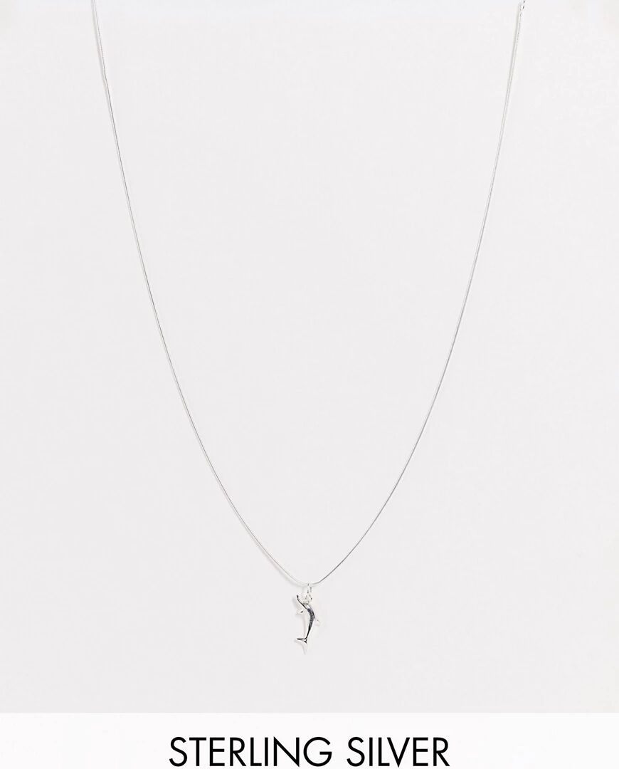 Kingsley Ryan dolphin necklace on bobble chain in sterling silver  Silver