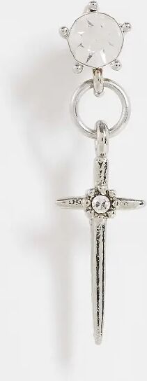 Kingsley Ryan drop cross micro piercing in silver  Silver