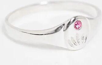 Kingsley Ryan October birthstone ring in sterling silver with rose crystal  Silver