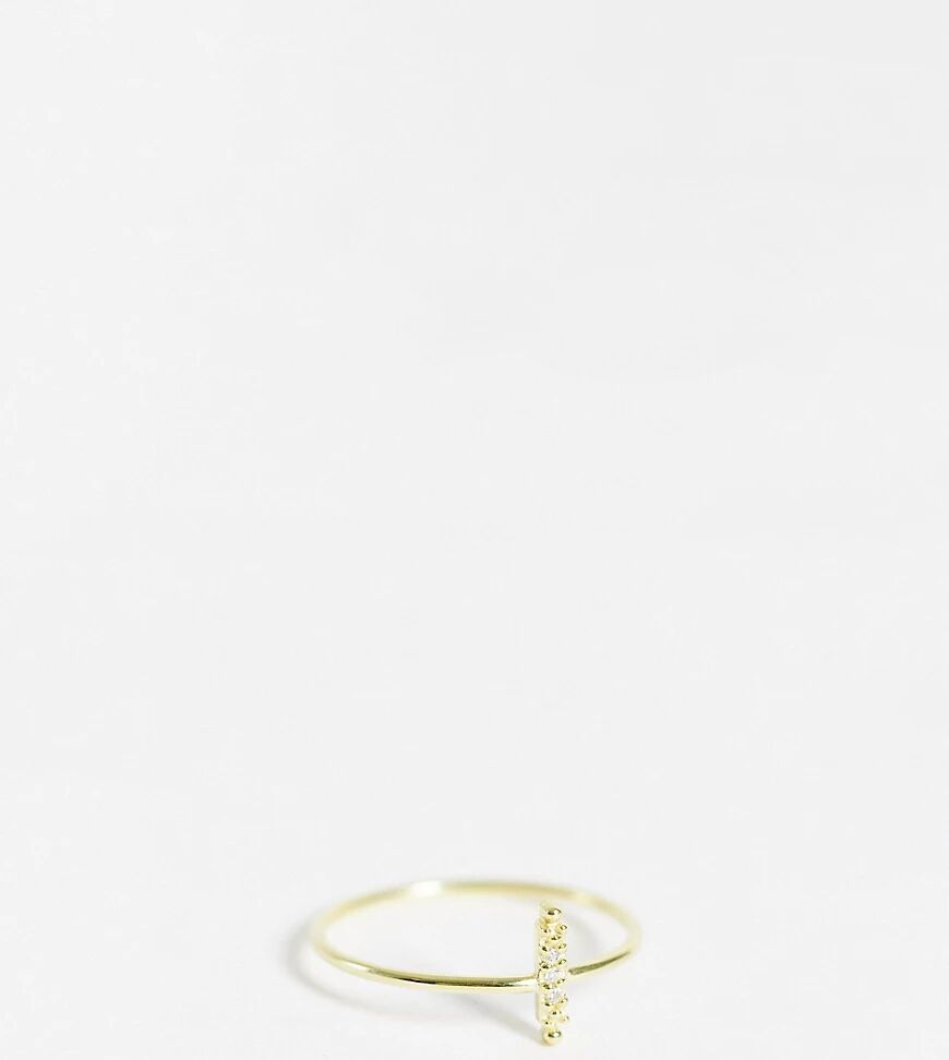 Kingsley Ryan pave bar ring in sterling silver gold plate  Gold