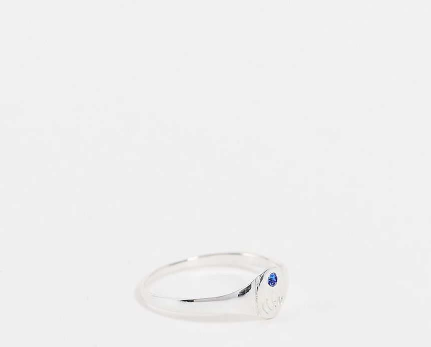 Kingsley Ryan September birthstone ring in sterling silver with sapphire crystal  Silver