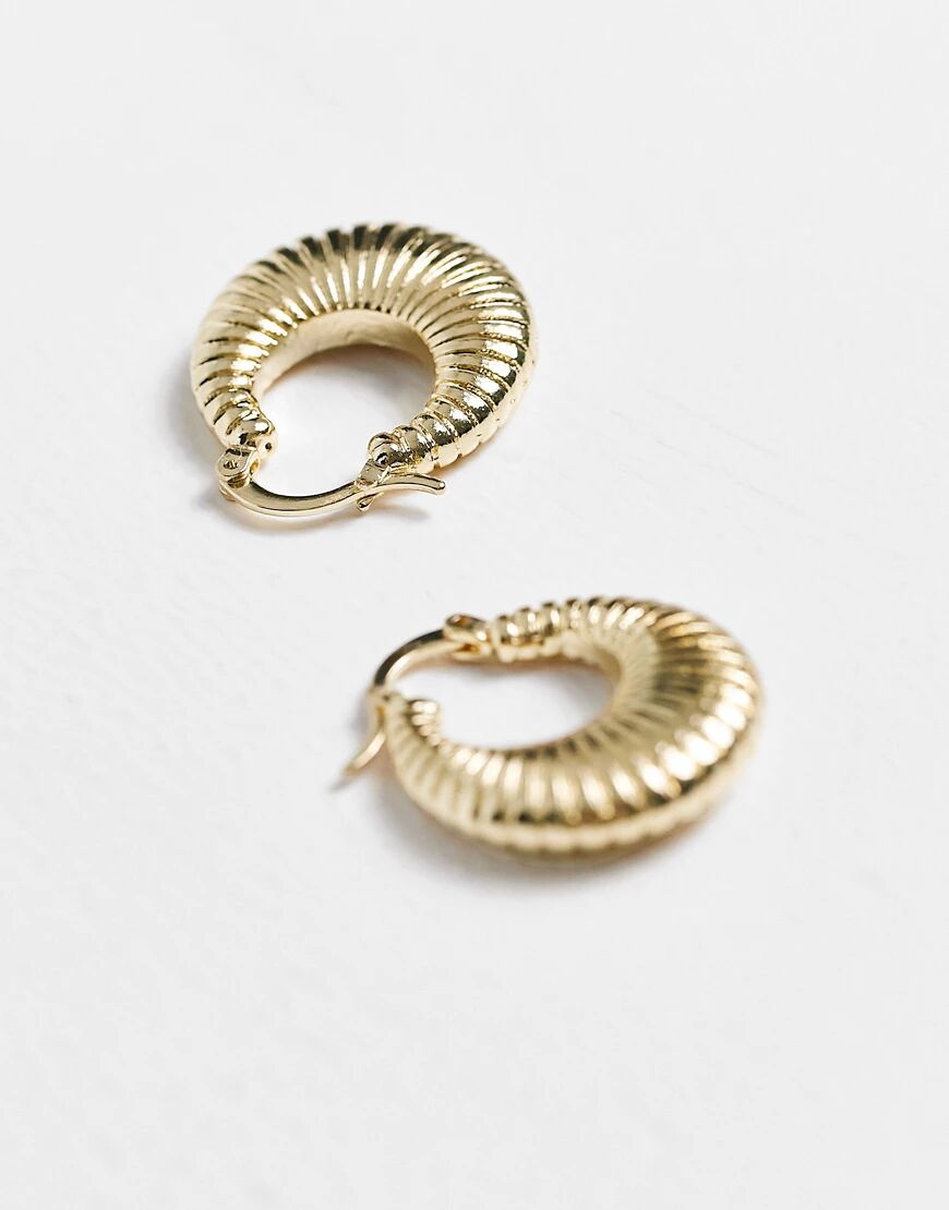 Liars & Lovers ridged hoop earrings in gold  Gold