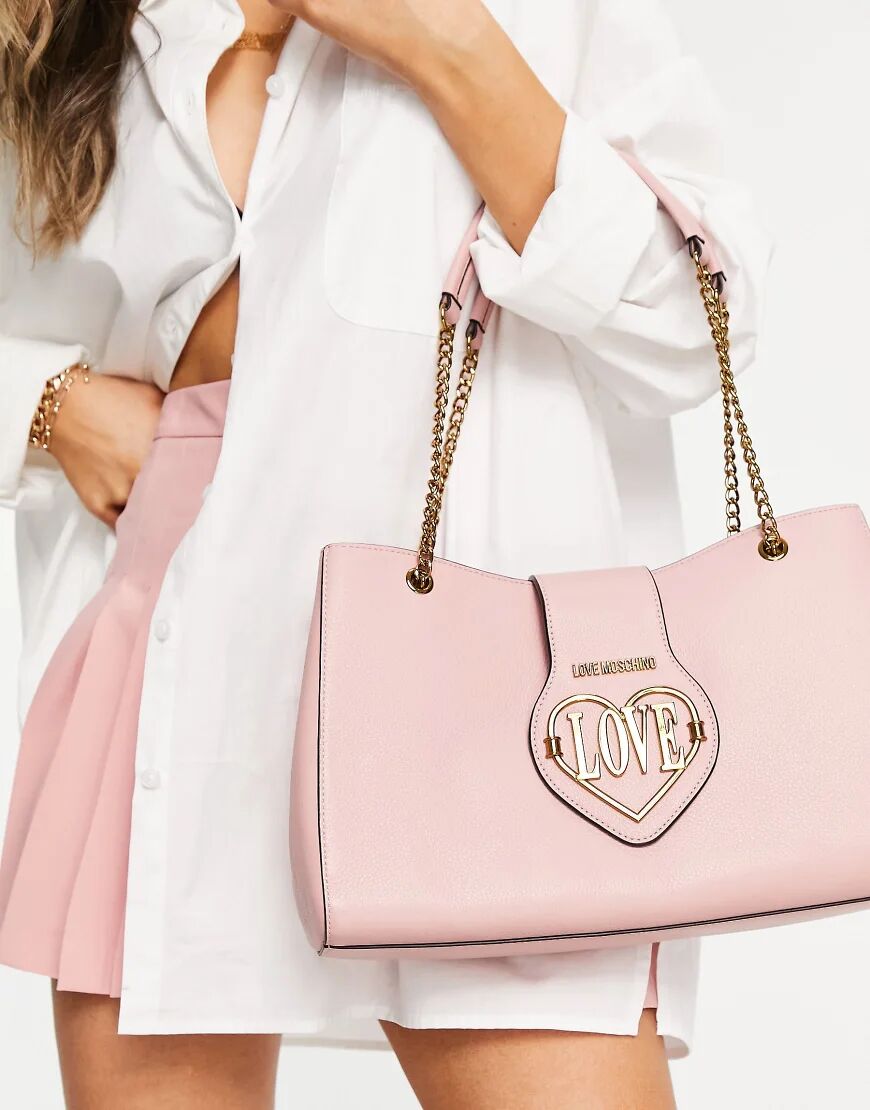 Love Moschino chain tote bag in pink  Pink