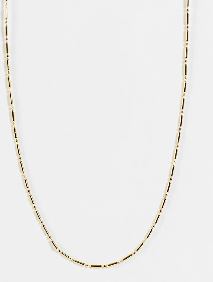 Orelia bar and bead 15'' chain necklace in gold plate  Gold