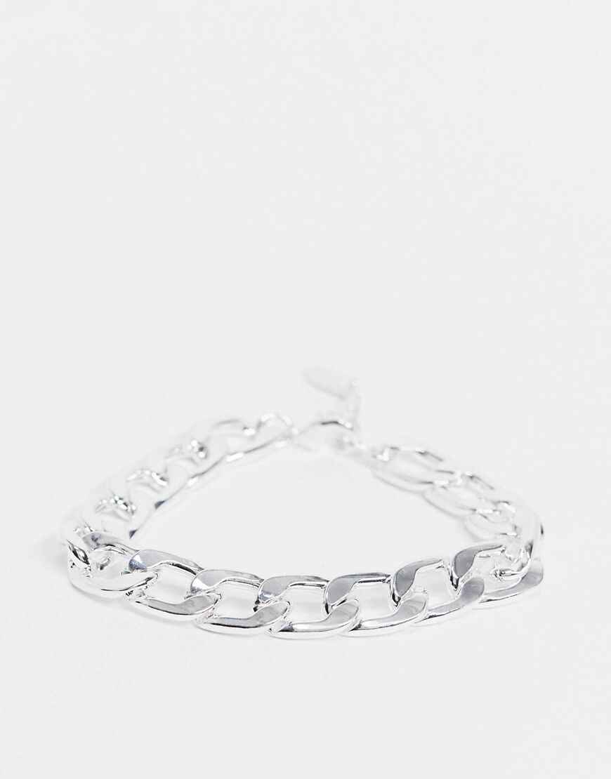 Orelia chain link bracelet in silver plate  Silver
