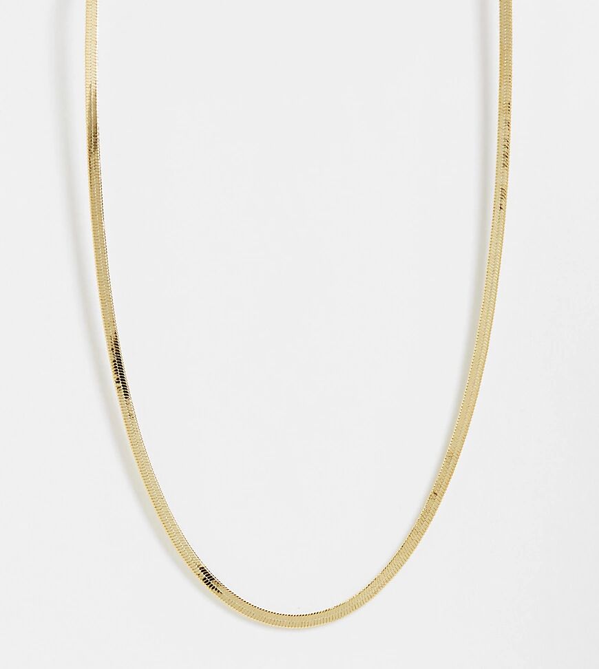 Orelia flat chain necklace in gold plate  Gold