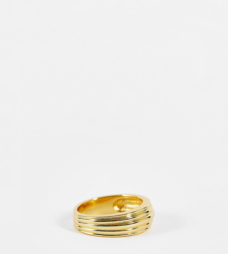Orelia ridged ring in gold plate  Gold