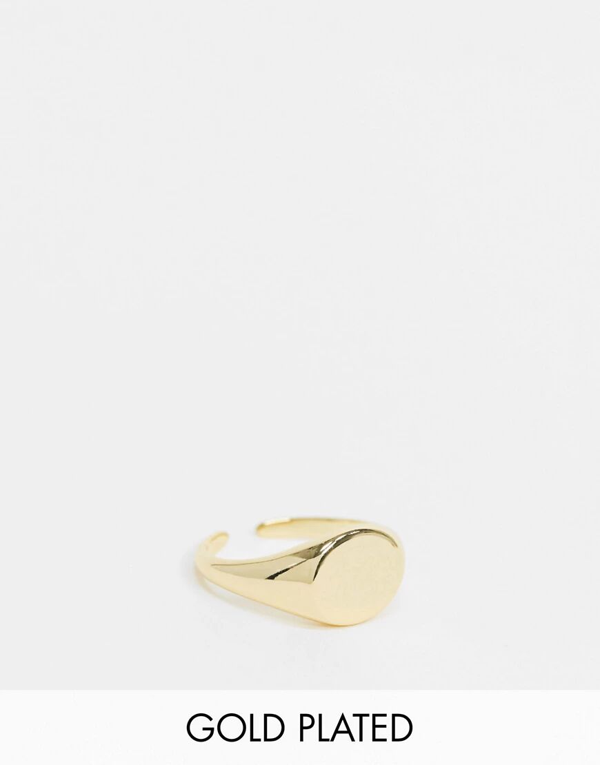 Pieces 18K gold plated signet ring in gold  Gold