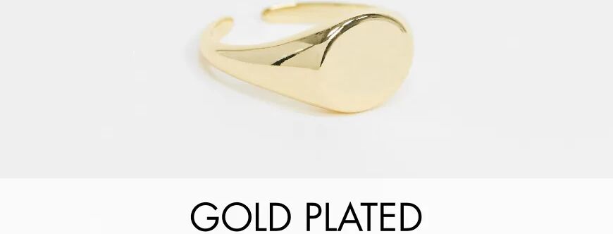 Pieces 18K gold plated signet ring in gold  Gold