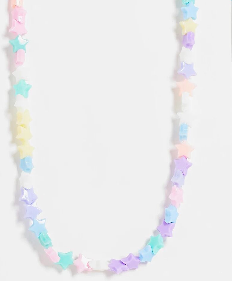 Pieces exclusive beaded star necklace in multi  Multi