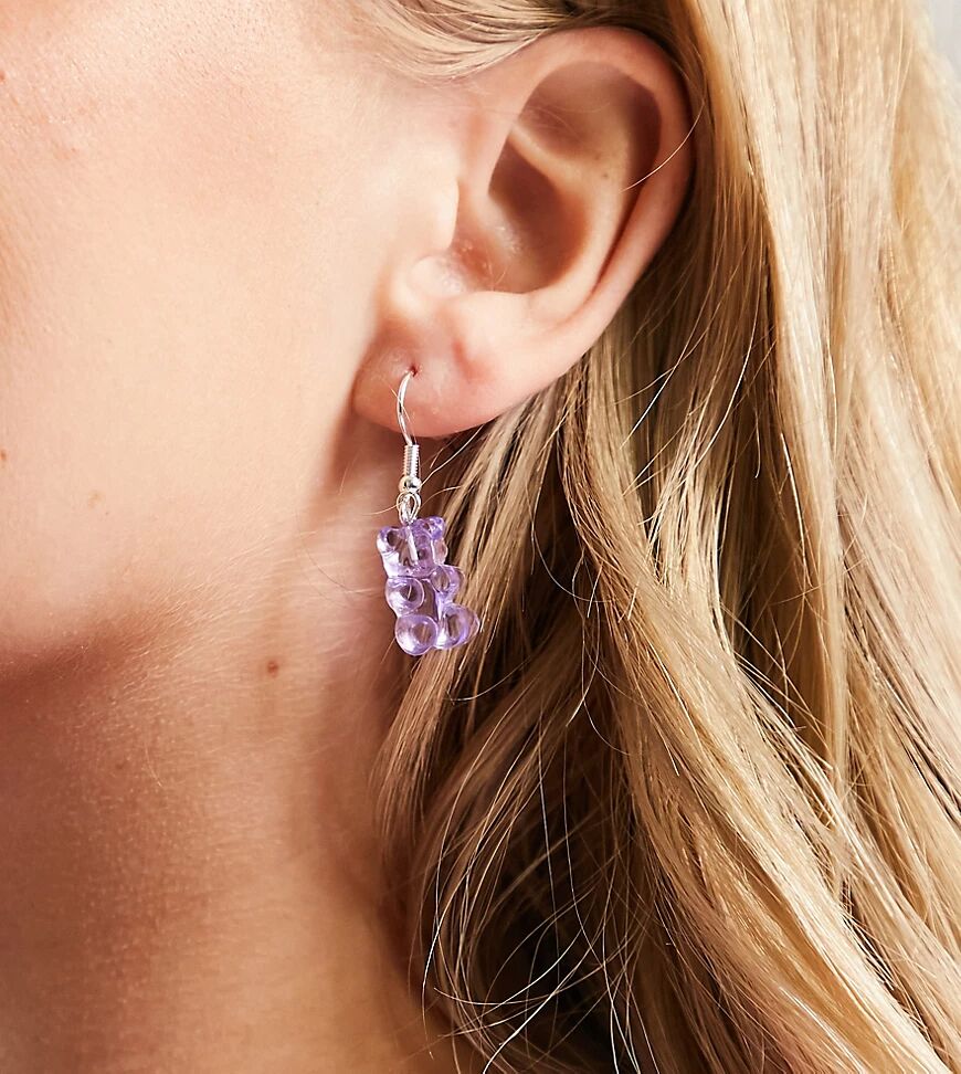 Pieces exclusive gummy bear earrings in purple  Purple