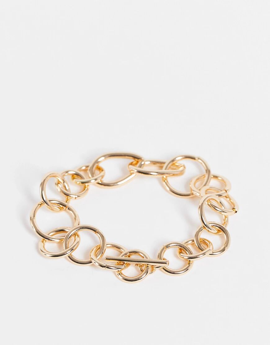 Pieces t-bar chain link bracelet in gold  Gold