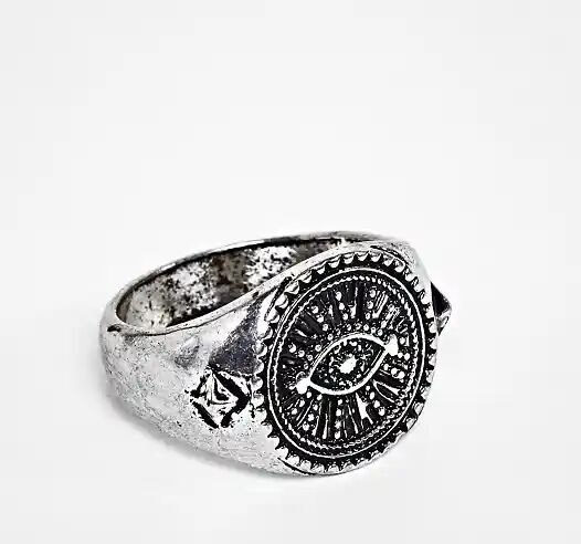 Reclaimed Vintage inspired eye signet ring in silver exclusive to asos  Silver