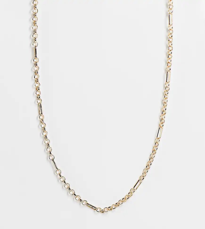 Reclaimed Vintage inspired ultimate minimal chain necklace with t bar in gold  Gold