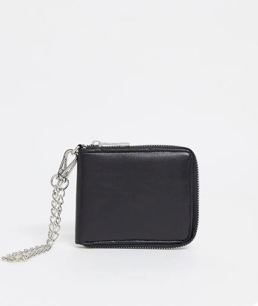 SVNX coin purse with chain attachment in black  Black