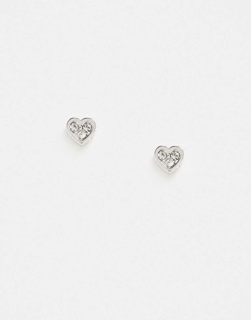 Ted Baker Neena crystal heart stud earrings in silver  Silver