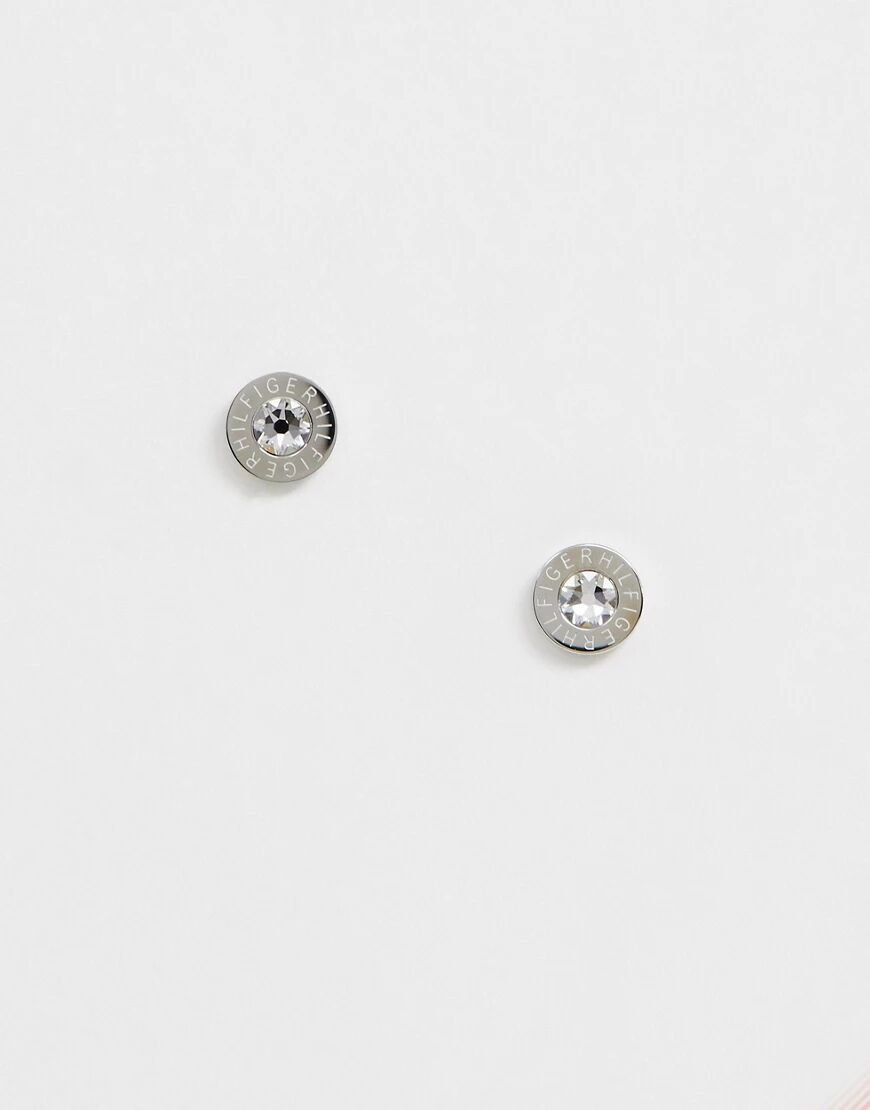 Tommy Hilfiger logo stud earrings in silver  Silver
