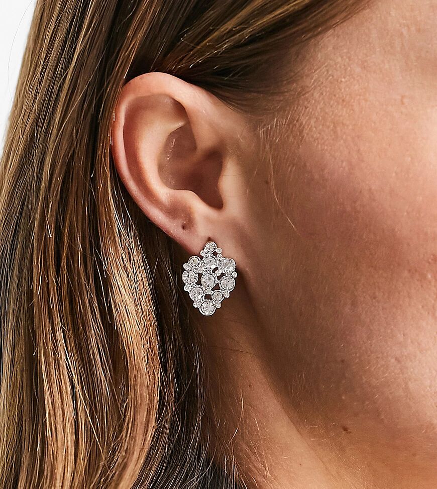 True Decadence Exclusive diamand stud earrings in crystal-Silver  Silver
